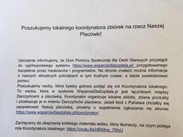 foto:POSZUKUJEMY LOKALNEGO KOORDYNATORA ZBIÒREK NA RZECZ NASZEJ PLACÒWKI